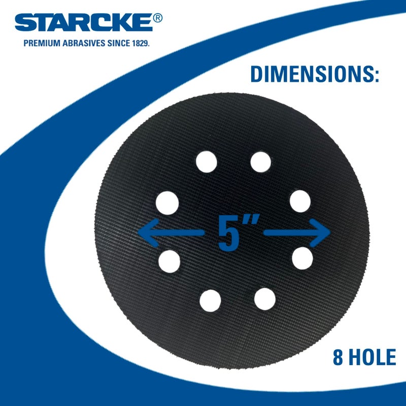 STARCKE Premium Conversion Pads for PSA Sticky Back Sanding Discs to Convert to Hook and Loop Backing (3 Pack, 5 Inch - 8 Hole) - Image 3